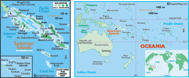 Solomon Islands Map Oceania